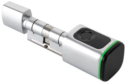 Cerradura de puerta con huella dactilar Smart Lock, cilindro ajustable 60 mm (35/45), cerradura electrónica para puerta de casa con RFID, aplicaciones, Bluetooth, botones de presión, cerradura