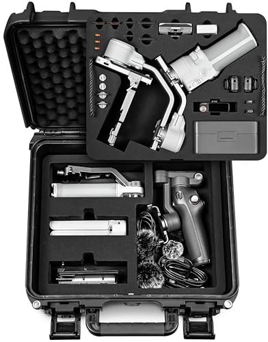 LEKUFEE Valigia Rigida Impermeabile per DJI RS 4 Mini, Combo, Stabilizzatore Gimbal, DJI Mic Mini/Mic 2 e altri accessori (solo custodia)