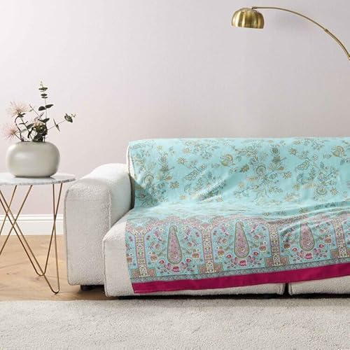Bassetti Indian Roses Granfoulard-Tuch aus 100% Baumwolle in der Farbe Türkis T1 Maße: 350x270 cm - 9332325