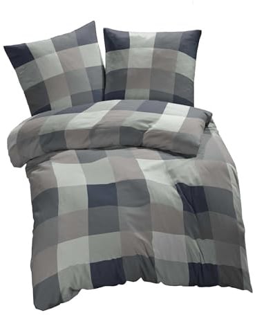 etérea Renforcé Bettwäsche 200x200 cm + 2X 80x80 cm Rian Schwarz | 100% Baumwolle Renforcé · sanft-glatt & superweich · ganzjahres-geeignet · 60°C waschbar · MADE IN GREEN by OEKO-TEX
