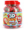 Strawberry 3D Juicy Gummy | Tarro 60 Fresas Rellenas Ácidas | Chuches Sin Gluten | Aptas Vegetarianas y Halal