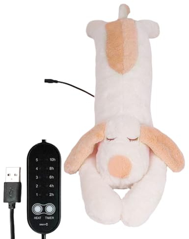 Arroopu Kuscheltier Wärmekissen | Wärmendes Hunde Plüschtier | USB-Elektrisches Kuscheltier Mit Automatischer Abschaltung & Temperaturregelung | Für Schulter, Rücken, Nacken, Bauch, Kinder, Mädchen