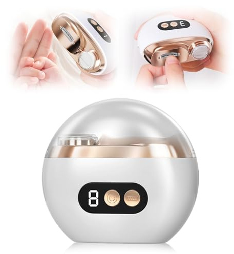Elektrischer Nagelknipser, 2025 Neu 3 in 1 Polieren Elektrische Nagelfeile, Nagelknipser mit LED 3 Gesch- Ultraleise Electric Nail Clippers für Kinder Erwachsene (A)