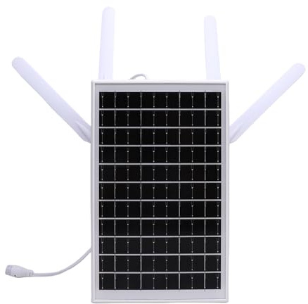 Tihebeyan Extension WiFi Solaire, Modem Routeur 4G LTE avec énergie Solaire, 300Mbps IP66, pour Camping en Plein Air, Camping-Car, Batterie 18000mAh (Antennes Blanches)