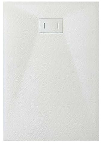 Piatto Doccia In Smc Vetroresina Effetto Pietra H 2,6 Cm Con Piletta Di Scarico Inclusa 90 x 100 Bianco
