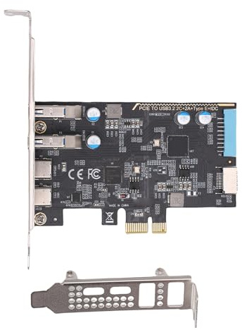 Diyeeni PCIe-zu-USB-3.2-Gen-1-Karte, 10 Gbit/s Bandbreite, 4 Ports, PCIe-Erweiterungsadapter mit 2*Typ-C- und *Typ-A-Ports, für Desktop-PC, Gewinnt OS X