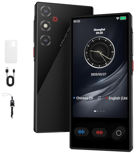 VXVMN Übersetzer Gerät mit 148 Sprachen, Sprachübersetzer Ohne Internet mit Deutsch Offline, Ki Übersetzer Echtzeit von Fotoübersetzung/WIFI/Offline für Reisen Business Lernen, 1500 mAh Akku