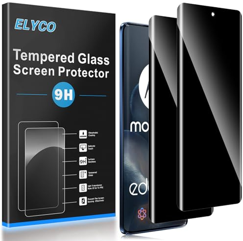 ELYCO Privacy Vetro Temperato Compatibile con Motorola Moto Edge 60/60 Fusion, 2 Pezzi Anti-Spy Pellicola Protettiva, 9H Durezza Ultra Resistente, Protezione Privacy Schermo Pellicola, Anti-Graffio