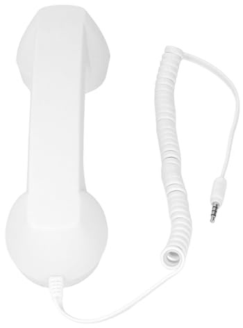 BONKZEBU Retro-Telefonhörer, Klarer Klang, Anti-Strahlung, Lautstärkeregelung, Kabelloses Mobiltelefon, Telefonhörer für Zuhause, Büro, Reisen, ABS (Weiß)