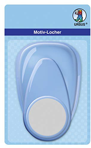 Ursus 19450003 - Motivlocher mit Hebel maxi, Kreis, blau, ausgestanztes Motiv ca. 50,8 mm, aus Kunststoff mit Metallstanze, geeignet für Grammaturen von 160 220 g /qm