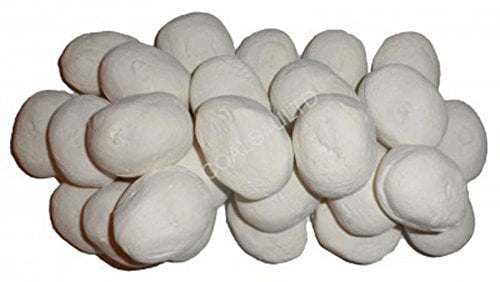 The Stove Wizard 10 White Ceramic Pebbles Coal Replacement Accessories for LPG Bio Ethanol Gas Fires Electric Fires Realistic Firebed Stones UK Made Heat Resistant Finish