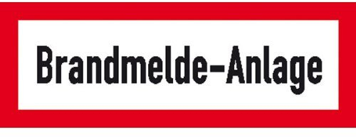Indigos UG Aufkleber Augkleber - - Brandmelde-Anlage - 29,7x10,5 cm - selbstklebender Sicherheits Aufkleber für Tür oder Wand - Warnschild für Gebäude, Hotel, Büro, Firma, Haus, Praxis