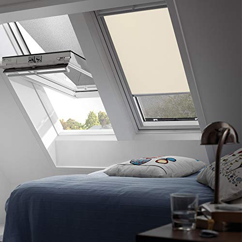 VELUX Verdunkelungsrollo für GGL, GHL, GTL, GPL, GGU, GHU, GTU, GPU / FK06 / in Farbe Premium 4556 / Uni Beige // DKL FK06 4556S