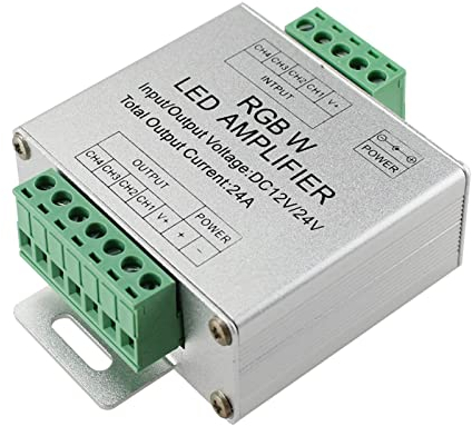 JOYLIT 288W RGBW LED Verstärker Controller 4 Kanäle Daten Signal Repeater 4x6A DC12V/24V für RGBW LED Streifen Licht