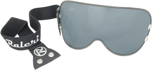 Raleri Strapster Klassisches Universal-Motorradhelm-Visier für Helme mit Gummizug für Jet und Custom Bikes (Ruß)