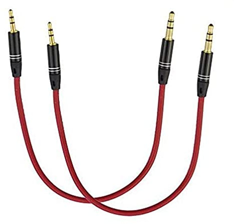 LiKuCo 2Pack 8 Inch 3-Pole 3.5mm Male to 2.5mm Male Car Auxiliary Audio Cable Cord Headphone Connector Cable for Apple, Android Smartphone, Tablet and MP3 Player