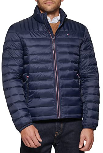 Tommy Hilfiger Herren Ultra Loft leichte verstaubare Pufferjacke (Standard und groß und hoch) Daunenalternative Mantel, Mitternacht/Ausflug, einfarbig (Midnight//Getaway Solids), XXL