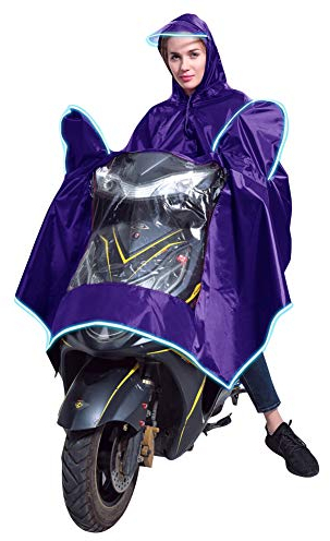 EMVANV Wasserdichter Regencape für Motorräder, Elektromobilität, Roller, Motorrad-Regenmantel, Regenponcho, Regenbekleidung mit Spiegelschlitzen, reflektierender Streifen für sicheres Fahren bei Nacht