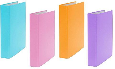 4x Ringbuch / DIN A5 / 4-Ring Ordner / je 1x orange, türkis, pink und lila