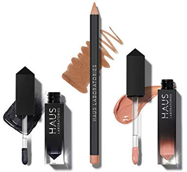 HAUS LABORATORIES By Lady Gaga: HAUS OF COLLECTIONS | Juego De Maquillaje Con Neceser, Sombra De Ojos Líquida, Perfilador De Labios Y Brillo Labial Disponible En 9 Combinaciones | Juego De 3 Unidades