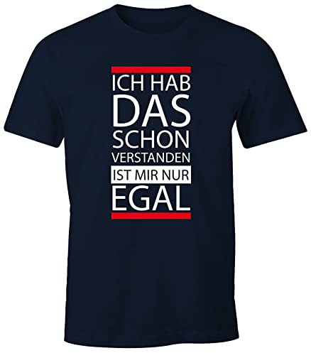 MoonWorks lustiges Herren T-Shirt - Ich hab das Schon verstanden, ist Mir nur egal - Fun-Shirt Navy 5XL