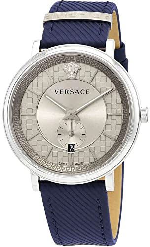 Versace Herren Analog Quarz Uhr mit Leder Armband VEBQ01719