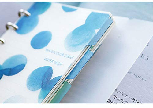 BLUGUL Transparent A5 Register, 6-Loch Registerblätter, für Notizbuch/Reisetagebuch Journal/Planer, Watercolor 10pcs