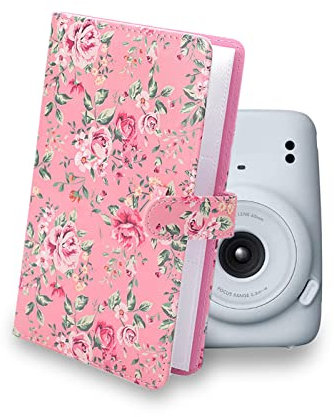 Plyisty Album Photo avec 96 Poches Mini Livre de Rangement, Album de 3 Pouces pour Mini 11/8/9/7s/25/70/90, Organisateur de Porte-Cartes de Visite(Rose)