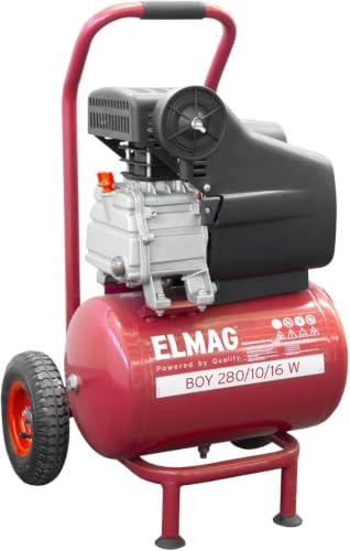 ELMAG Kompressor BOY 280/10/16 W | Liefermenge 120 l/min effektiv | 16 l Behälter | 10 bar | ölgeschmiert | fahrbar | 77 dB(A)