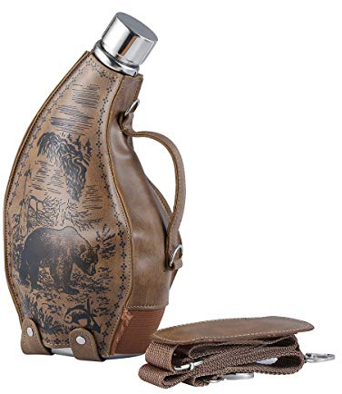 TANEAXON 1.5L Whiskey Flasks Whisky Whisky Horn Flask with Removable Case