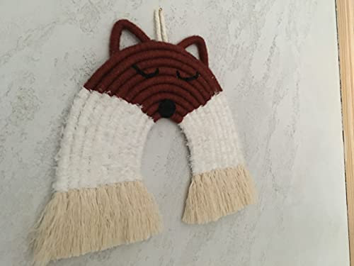 Makramee Regenbogen Fuchs für Kinderzimmer Babyzimmer Wand Dekoration