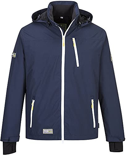 Blue Wave Herren Jacke Funktionjacke Jonas - Outdoorjacke mit abnehmbarer Kapuze in Marine-Blau Größe 4XL