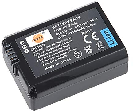 DSTE NP-FW50 (1950mAh/7.4V) Battery Compatible with Sony NEX 3/5/7 Series, SLT-A Series, Alpha Series