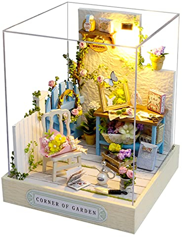 CUTEROOM DIY Miniatur Haus Puppenhaus Kit Puppenhaus Miniatur mit Möbeln Miniatur Haus Modell bausatz für Mädchen und Jungen Kinder