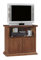 Mar.c.a. Design - Mobile Porta TV Soggiorno in Legno di Pioppo, Misure 84x40x80 CM, Qualità Made in Italy (2 Ante Vetro + 1 Vano Centrale, Noce Scuro)