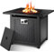 Gas Fire Pit, 30 Fire Table with Waterproof Protective Cover & Lava Stones, 76.2 * 76.2 * 67.5 cm, 14.5 kW, Gas Fireplace Garden, Including Table top & Protective Grille, Gas Fire Pit Outdoor