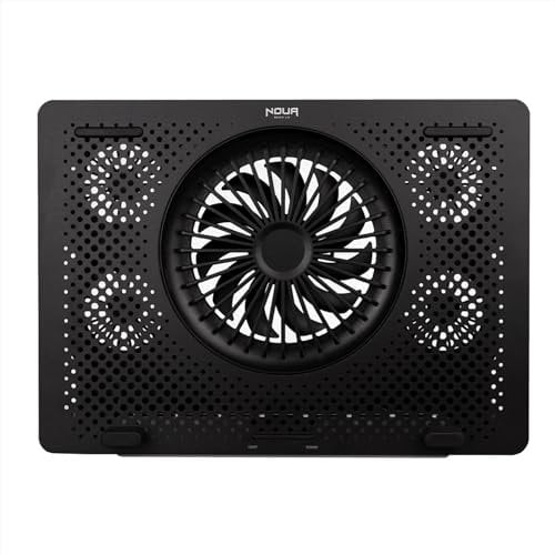 Noua Aries Base di Raffreddamento Rainbow per PC Portatile, Ventola da 140mm per Laptop da Gioco per Notebook da 15,6’’ Pollici, Supporto PC con 5 Atezze Regolabili, 2 Porte USB 2.0, Supporto Telefono