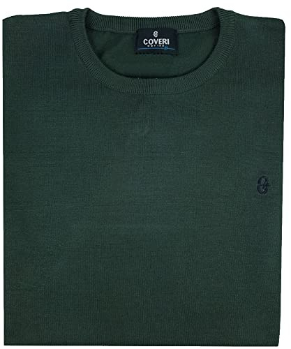 Coveri Maglia Maglione Pullover Uomo Slim Fit Girocollo Colorato M L XL XXL (M - Verdone)
