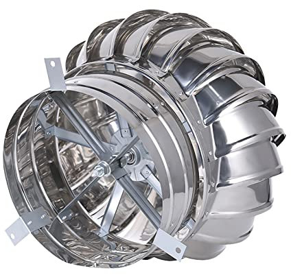 BYBDOG Prese d'Aria sul Tetto, Acciaio Inossidabile 304, Nessun Montaggio Richiesto, Antipioggia, Cappe del Camino, Cappa del Camino Girevole, per Camino Cucina Bagno Garage, Promuove la Circolazio