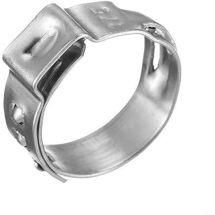 10 Stück PEX Edelstahl Die Einzelohr-Schlauchschelle Stufenlose Schlauchschelle Ring Crimp Pinch Fitting Einzelohrklemme Schlauchschellen