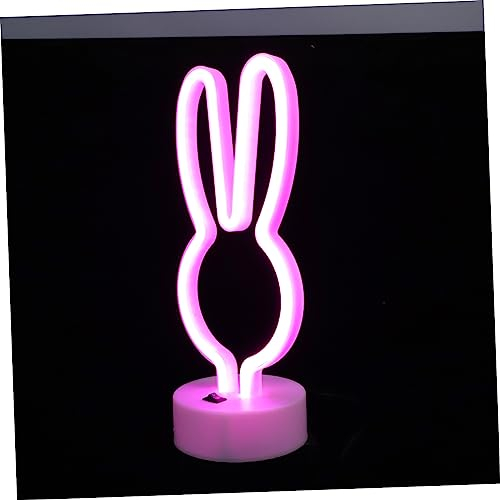 Yardenfun LED-Nachtlicht Schreibtischaufsatz Kaninchen-Nachtlicht Schreibtischlampe Led Plastik Neon-Weiß Hase Geführte Leuchtreklamen Nachtlicht