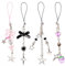 Dzpuhuojz 4PCS Phone Charms, Pink Butterfly Star Phone Charm Strap Y2K Accessories for Keychain, Airpods Bag, Pendants Decor (Black)