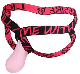 ohyeahlady Jockstrap Uomo Elastic Sospensorio Taglie Forti Perizoma Traspiranti Costume da Mare Tanga Mutande Divertenti Slip Elasticizzati Underwear Panty Biancheria Intima Thong Rosa,S