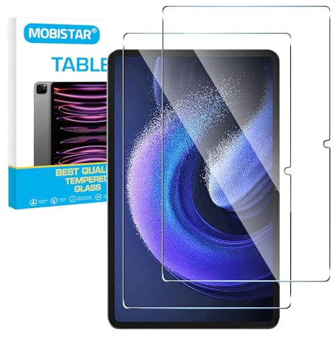 MOBISTAR Paquete de 2 protectores de pantalla para Xiaomi Mi Pad 6 / Mi Pad 6 Pro (11 pulgadas, modelo 2023), película de vidrio templado 9H, antiarañazos, alta transparencia, sin burbujas