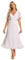 Ever-Pretty Women's Embellished Midi Evening Dress Ladies Short Sleeve line with Short Sleeve for Wedding Guest Dress White 18UK
