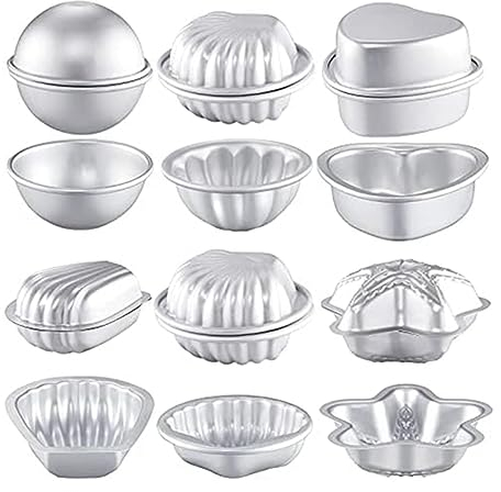 MRNHA 12 StüCk Badebomben in 6 Formen Basteln, DIY-Badebomben-Bastelform, Pressform für Handgefertigte Seifen, Kerzen, Kuchen, Backen
