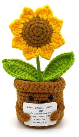 Pocket Hug Sonnenblumen Kleine Geschenke - Positive Potato Kartoffel Serien Gehäkelte Glücksbringer Gute Besserung Genesungsgeschenke Geschenke Prüfung Zeugnis Geburtstagsgeschenk Freunden Kollegen