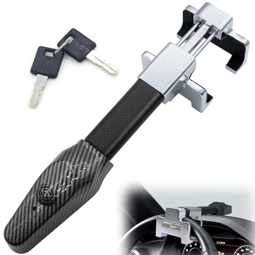 Antivol de Volant Avec Alarme 120 dB - Rétractable, Ajustement Universel Pour Voiture - Argenté