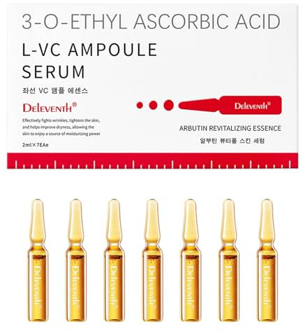 DEleventh Koreanische Marke Vitamin C Ampullen-Serum 2ml × 7 Stk. / mit Niacinamid (Vitamin B3) & Pro-Xilane, Anti-Aging, Aufhellend, Feuchtigkeitsspendend und Glättend