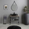 Kiamami Valentina Mueble de baño de Suelo de 80cm con Espejo Redondo y Lavabo Negro